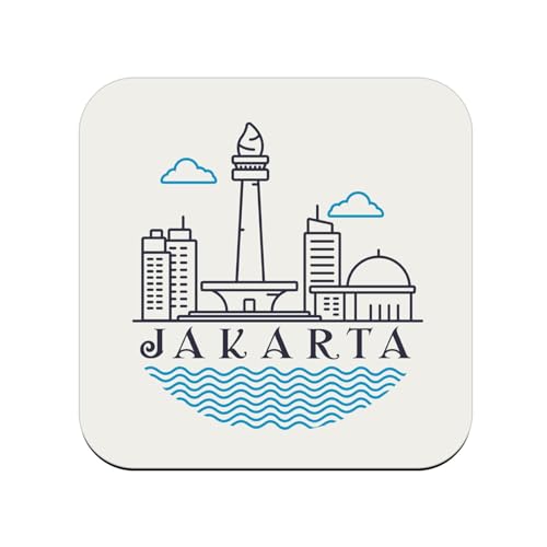 sous Verre en Bois - Jakarta Minimalist Indonésie Voyage Architecture - 1 unité (95 x 95 mm)