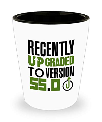 Gamer, Birthday Shot Glass, Funny Gift for Gamer, Birthday - Recently Upgraded To Version 55.0 Computer Games, Play Station, Wii, Xbox Ceramic Cup Nov