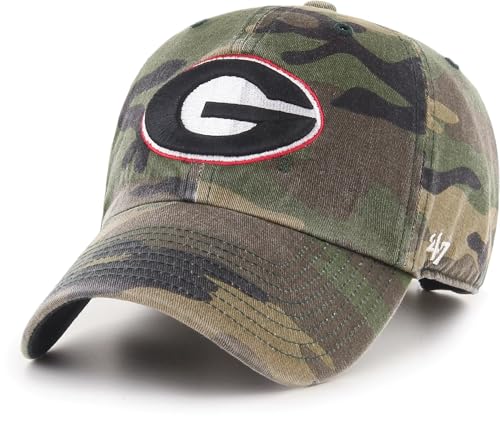 47 NCAA Unisex-Adult Clean Up Adjustable Hat Cap One Size (US Alpha One Size Georgia Bulldogs - Camo)