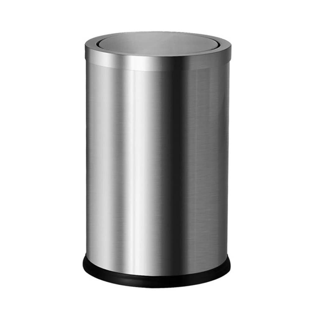 Gold Clamshell Stainless Steel 9L Trash Can, Commercial-Grade Rectangle Garbage Bin with Side Opening, Push-Type Design for Living Room, Bedroom, Kitchen, Office, and Balcony(Black)