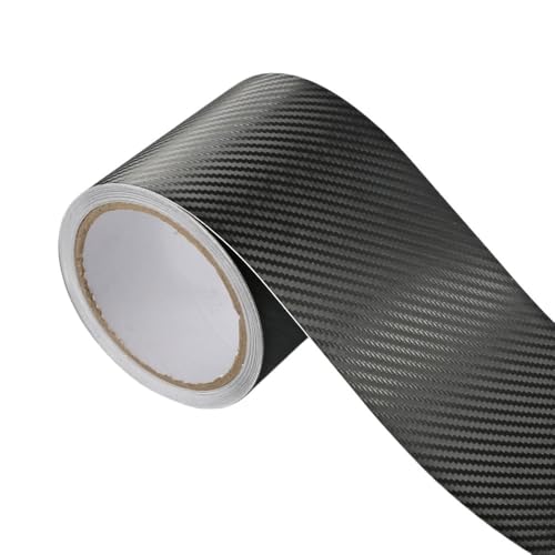 Cinta protectora antiarañazos de vinilo fibra carbono 3D para envolver coche 10cm