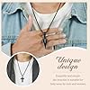 ZENGSING 2 pcs Mens Necklaces Set Men's Cross Necklace Arrowhead Pendant Necklaces Stainless Steel Cross Necklace 60cm Silver/Black Jewellery Birthday Thanksgiving Day Gifts for Men Teen (Silver) #2