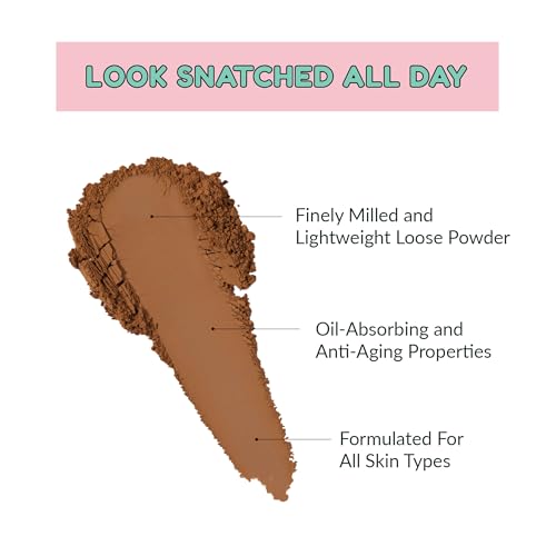 KimChiChic Beauty Puff Puff Pass Set and Bake Setting Powder for Makeup, Extra Fluffy Loose Face Powder Poof, Soft Natural Face Makeup for Uneven Skin Tone, 06 Almond