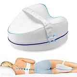 Perffi Cuscino per ginocchia per chi dorme sul fianco, cuscino ortopedico per gambe per dormire senza dolore, cuscino ergonomico in memory foam viscoelastico I rivestimento traspirante