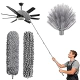 Freyeeti Set di spolverini da 6 m, Asta Telescopica Regolabile da 1,5 a 4,9 m, spolverino telescopico, togli ragnatele allungabile, Scopa Polvere Pulizia Ventilatori Soffitto, Tapparelle, Ragnatela