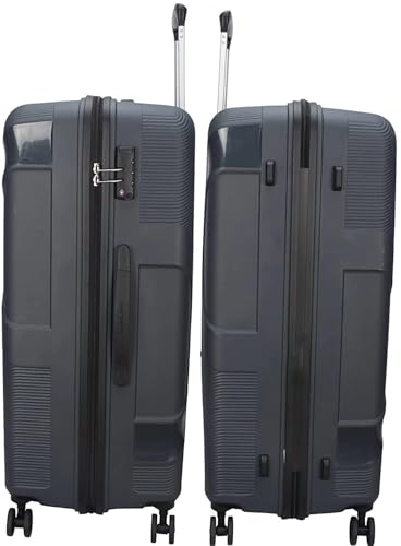 Image of American Tourister Kamiliant Cabin Luggage Polyproplyene Dual 4 Spinner Wheels Trolley Bag /Luggage,with 3 Years International Warranty 55 cm (Black)