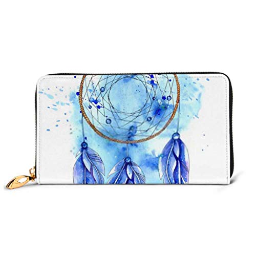 Preisvergleich Produktbild JHGFG Mode Handtasche Reißverschluss Brieftasche Aquarell Dreamcatcher isoliert auf weißem Hintergrund Telefon Clutch Geldbörse Abendkupplung Blocking Leder Wallet Multi