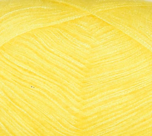 Image of M.G ENTERPRISE Knitting Wool Yarn, Soft Fancy Feather Wool Kacha Pila 400 GMS Best Used with Knitting Needles, Soft Fancy Wool-BF Art-HFI