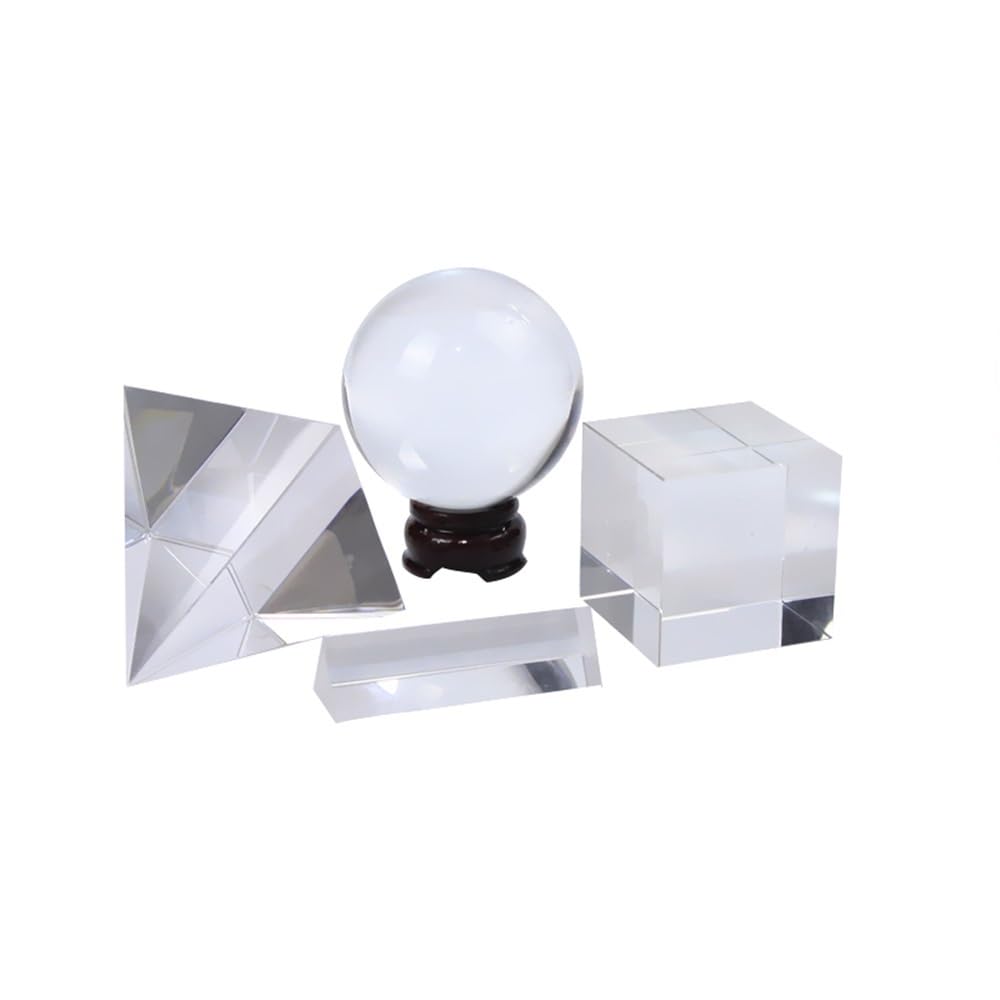 4pz Cubo Vetro Ottico Trasparente 50mm Sfera 40mm Prisma Cristallo K9 | Cubo 60mm, Piramide, Cristallo ottico, for Kit Fotografia