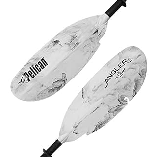 Pelican Sport - Poseidon Angler Kayak Paddle - Granite - 250cm (98.5 in.) - Anti-Slip Coating Aluminum Shaft & Fiberglass Reinforced Polypropylene Blades - 0/65° Blade Angle - PS1977-00