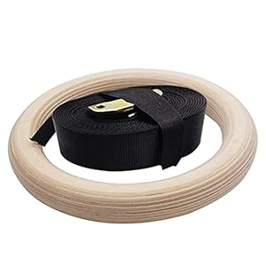 Gymnastiek Ringen Houten Kids Gymnastiek Ring 25mm Fitness Ring, Verstelbare Riem Gesp Indoor Fitness Thuis Speeltuin…