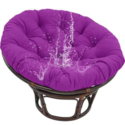 Coussin rond confortable pour chaises d'extérieur en rotin - 40 cm - Doux pour chaise de jardin - Violet