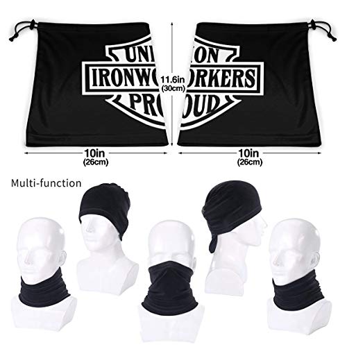 MISSBIE Ironworker Union Proud Neck Gaiter Headwear Sun Mask Headband Balaclava Neck Warmer Scarf Half Face Cover Black
