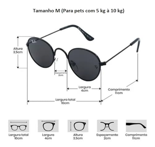 Kit 3 Óculos Sol Pet Gatos Cachorros Cães Pequeno Porte Revenda Cores Sortidas