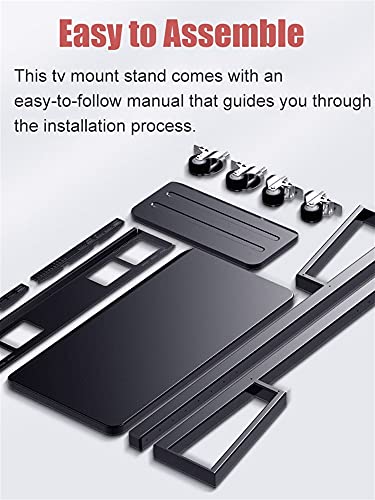 Soporte Universal de Piso para TV Metal con Ruedas y Estante miniatura 7