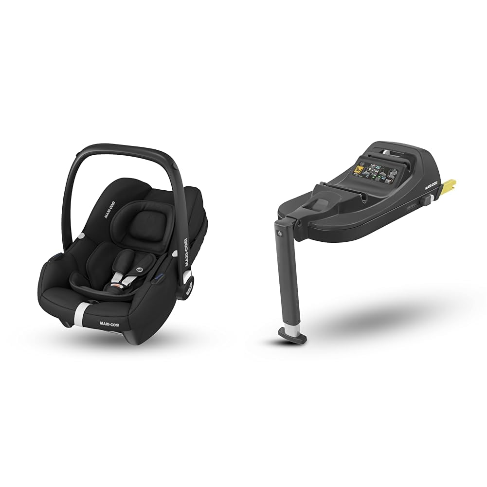 Maxi-Cosi CabrioFix i-Size, fotelik samochodowy dla niemowlaka, Essential Black & Maxi-Cosi Podstawa fotelika samochodowego dla cosi Cabriofix i-Size