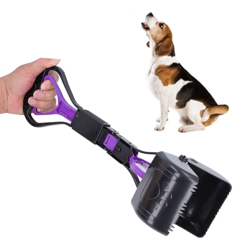 Image of 17.7in Large Pooper Scooper, Long Handle Dog Poop Scooper Pet Waste Cleanup Tool for Medium Large Dogs Grass Gravel Pick Up