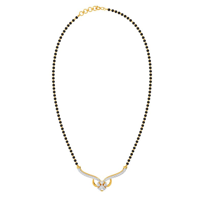 Image of KISNA JEWELS 14KT|18KT BIS Hallmark Pure Gold and Diamond Mangalsutra For Women