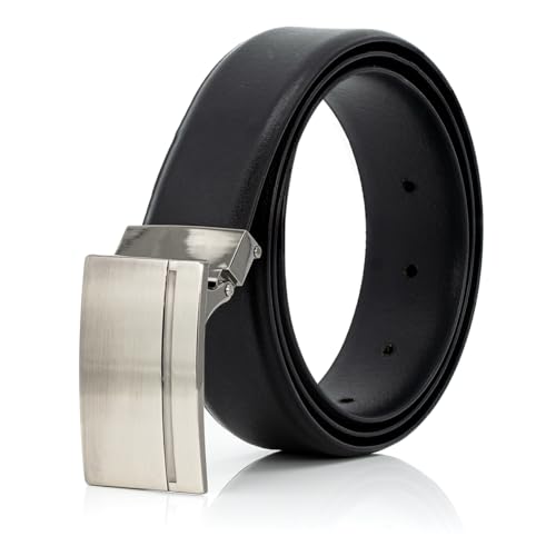 LINDENMANN Leder-Gürtel Herren 35 mm breit, Gürtel Herren Vollrindleder schwarz, Größe/Size:Bundweite 95 cm Gesamtlänge 110 cm W 37.4 L