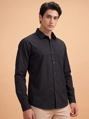 Image of Cozytton Men's Pure Cotton Solid Stylish Casual & Formal Wear Shirt | Stylish Regular Fit Full Sleeve Comfortable Office Party Trendy Shirt - Multi Color