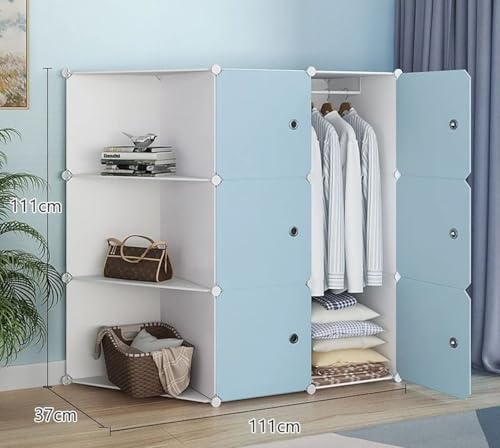 Image of Plastic Wardrobe for Kids Clothes - 6 Door Foldable Cupboard for Bedroom, Baby Clothes Storage Almirah with Doors, Collapsible Wardrobe Kids for Home (Z4 Green)