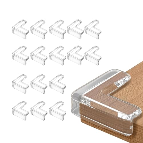 Image of Kids Station Baby Proofing Corner Guards for Furniture-Table Guards with Soft Silicone, Sharp Corner Protection, Transparent PVC-Childproof Safety (L-Shape Transparent Corner Guards, Pack of 16)