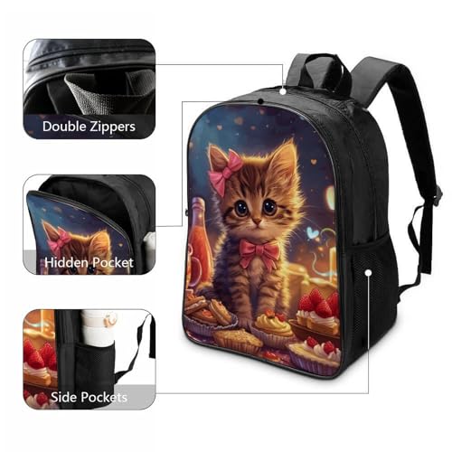 Mochila escolar de gato impermeable con relieve 3D para niños de preescolar 3
