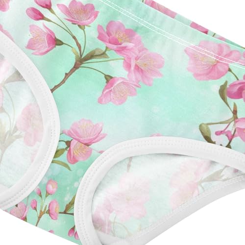 Joisal Pastel Pink Cherry Blossom Spring Little Girl Panties Toddler Underwear Floral Cotton Cartoon Undies Kids Briefs 2t4