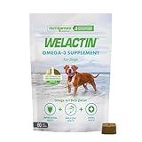 Nutramax Welactin Omega 3 Fish Oil for Dogs, Skin and Coat Health Supplement, Plus Immune and Overall Health, Premium Omega 3 Fatty Acids, Multivitamin For Dogs, Soft Chews, 60 Count
