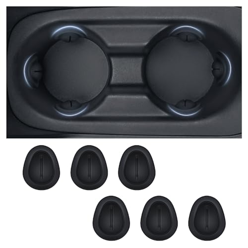Car Cup Holder Insert/Holder Position Limiter - Anti Shake Silicone Car Coasters Bottle Stabilizers with Self-Adhesive - Car Must Haves Cup Holder Inserts for Car Truck SUV (6PCS)