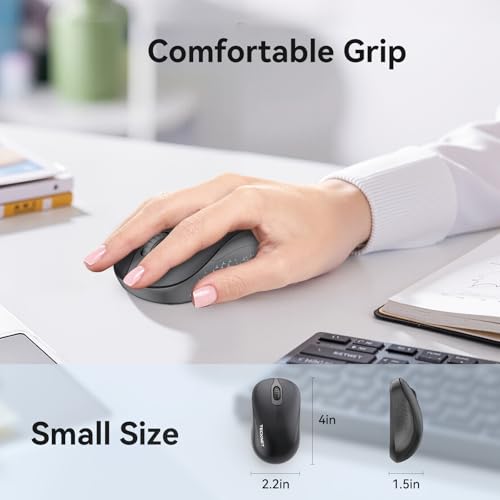 Image of TECKNET 2.4GHz White Wireless Mouse,Suitable for Small to Medium Hands | Laptop Mouse 3 Adjustable DPI Office Cordless USB Mice with Receiver,Compact & Easy to Carry Quiet Clicking