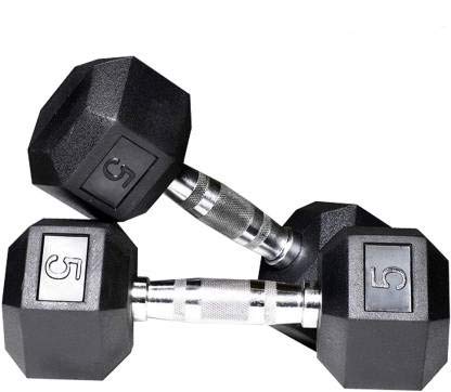 LAVENIR FITNESS Set of 2 (2pcs * 5kg = 10kg) Professional Hexagonal Shape Rubber Dumbbells for Exercise & Fitness @ Home/Gym (B085MYDXBR) Amazon Price History, Amazon Price Tracker
