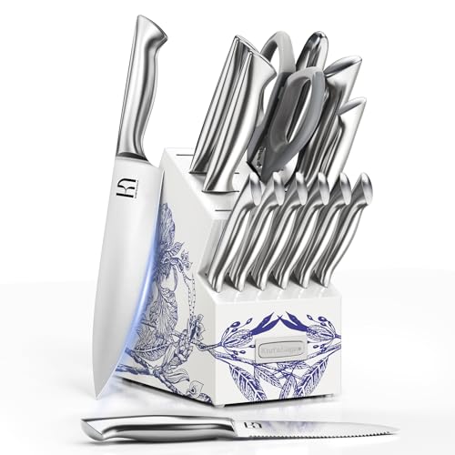 KnifeSaga Kitchen Knife Set - Phantom Iris X5 Knife Block