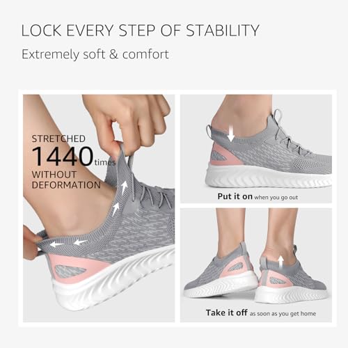 STQ Walking Shoes Women Arch Support Slip on Sneakers with Memory Foam Comfort Lightweight2