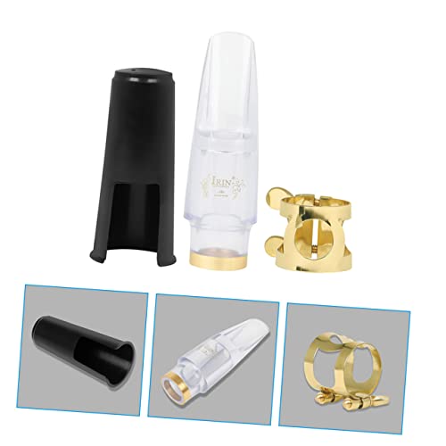 Milisten 2 Sets Saxophone Mouthpiece Saxophone Parts Kit Metal Ligature Alto Sax Music Instrument Accessories Ligature For Sax Instrument Supplies Saxophone Ligature Acrylic Transparent Hat #TOP3