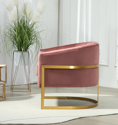 Sillón Moderno Terciopelo Rosa miniatura 4