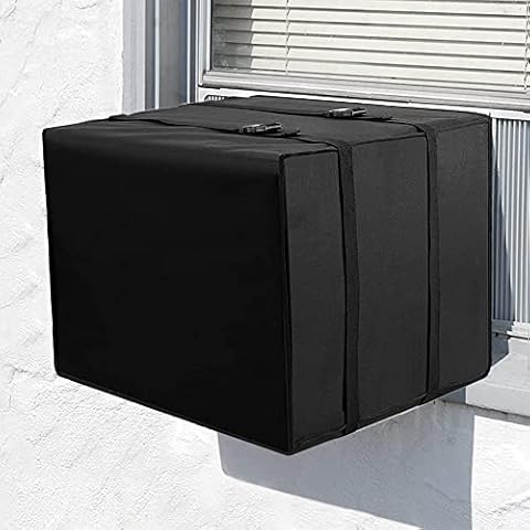 Window Air Conditioner Cover Outdoor AC Unit Cover Black Dust-Proof Waterproof AC Protection Cover Cover