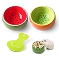 Hamster Bowls 2 Pack Hamster Bowl Ceramic Prevent Chewing hamster feeding bowl Guinea Pig Hamster Water Bowl Small Animal Food Dish for Syrian Hamster Rabbit Gerbil Chichilla Hedgehog Sugar Glider Rat