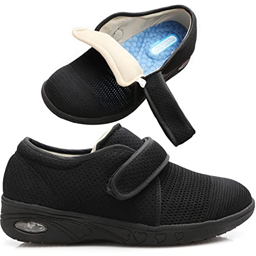 youyun Women's Diabetic Shoes Width X-Wide Shoe for Elderly Women Adjustable Closure Breathable Lightweight Non Slip for Swollen Feet Edema Widening Walking Shoes