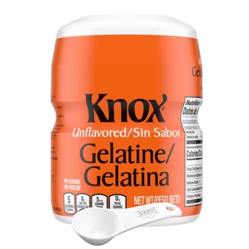 Unflavored Gelatin 1 Pack, 16 oz Canisters for Knox with ZESTI 20...