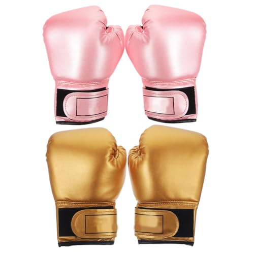Guantes de boxeo infantiles de diseño sólido y alta resistencia ifundom, pack de 2 pares