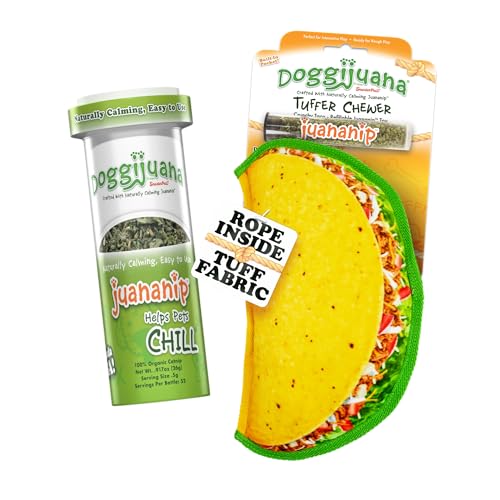 Image of Doggijuana Juananip Refill Bottle for Dogs | Naturally Calming Catnip | Organic ground calming catnip for dogs; natural aid for anxiety, storms & travel; grown in USA, refill for toys & beds