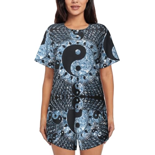 Pyjama 2 pièces doux pour femme : fini l'inconfort avec ce motif Ying Yang