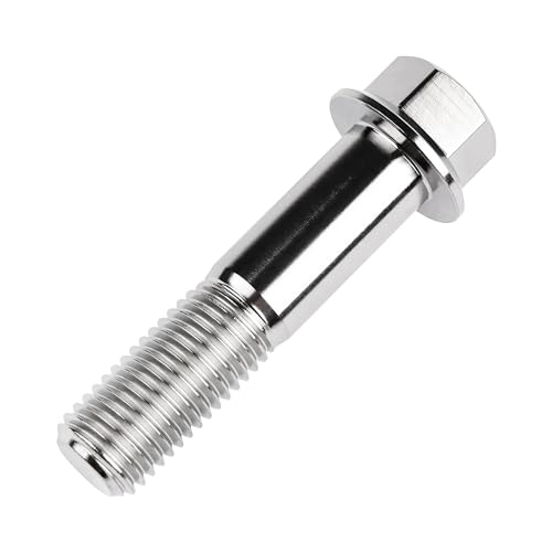 Image of Titanium Bolt M12 30 35 40 45 50 55 60 65 70 75 80 85 90mm Hex Small Flange Head for Motorcycle Car Modification Pack of 4 (M12x50mm Pitch 1.25, Silver)