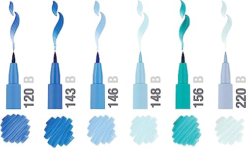 Image of Faber-Castell Pitt Artist B Pen Set - Pack of 6 (Blue)