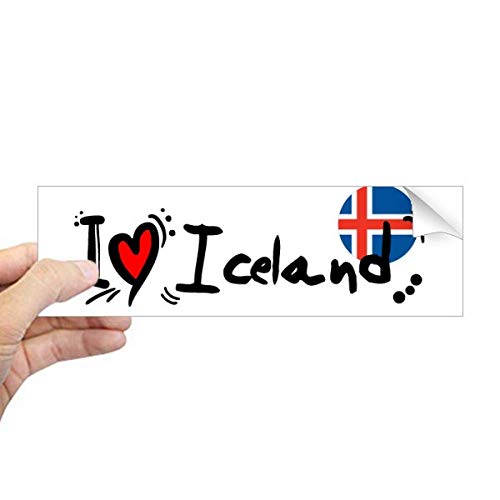 Calcomanía Islandia Love antiarañazos para ventanas de cuadernos y coches 2