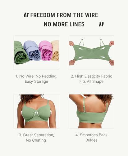 Image of FeelinGirl Bralettes for Women with Support Comfortable Bras No Underwire Seamless Everyday Bras