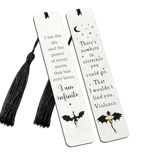 Dragon Metal Bookmarks Set Fourth Wing Stainless Steel Bookmark with Charm Book Mark for Reading Women and Men Book Accessories for Book Lover (Style 1)
