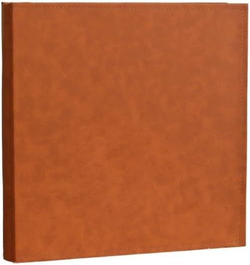 Travel Growth Commemorative Book ﻿ Leather Album Record Laminated Bag Record Self Adhesive Album Book Applicable to Photos, Receipts, Star Cards, etc(Orange)