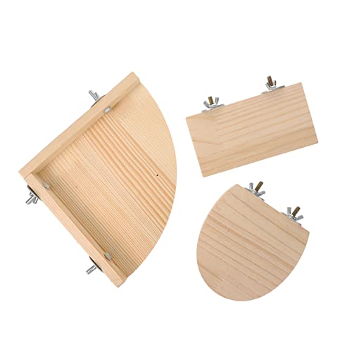 VERDANVERSE 3 Piezas Plataforma de Juguetes para Loros Stand de Juego de pájaros Color posarse Mascota Accesorios Jaula ai Base para Soporte de Loros Base para pájaros Puesto de pájaros Madera